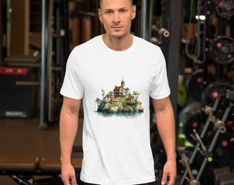 Unisex T-shirt - village, island, island village, fishing village, small village, peaceful, countryside