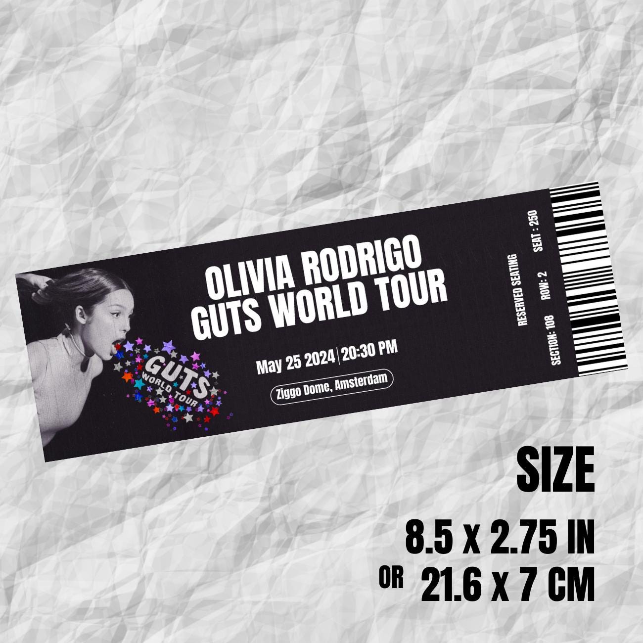 Olivia Rodrigo GUTS World Tour Customized Ticket - Etsy