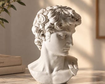 David Michelangelo Bust Statue | 3D Renaissance Sculpture | michelangelo | Modern Home Decor and outdoor Art Display |