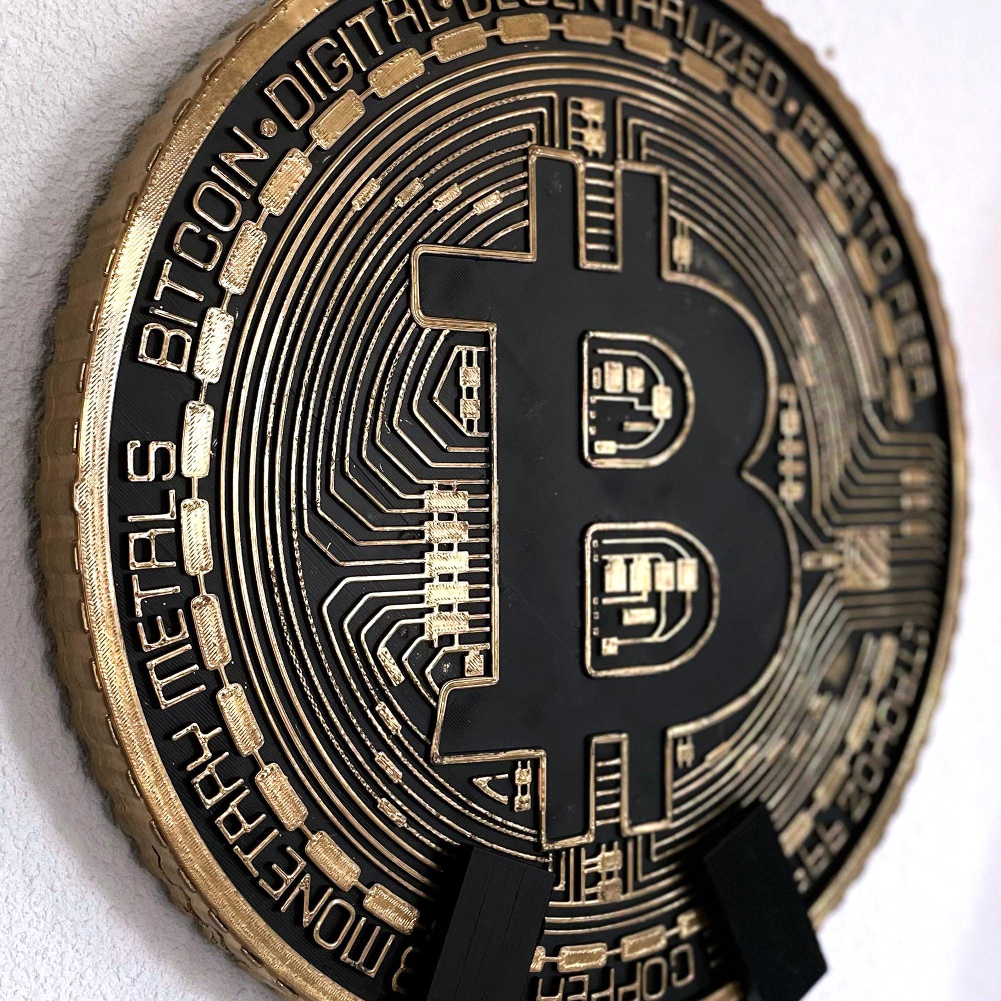 Bitcoin Art Merch Coin Decoration Wall Art Display | 40cm Crypto Decor |  Blockchain Office Decoration With Stands - Etsy Australia