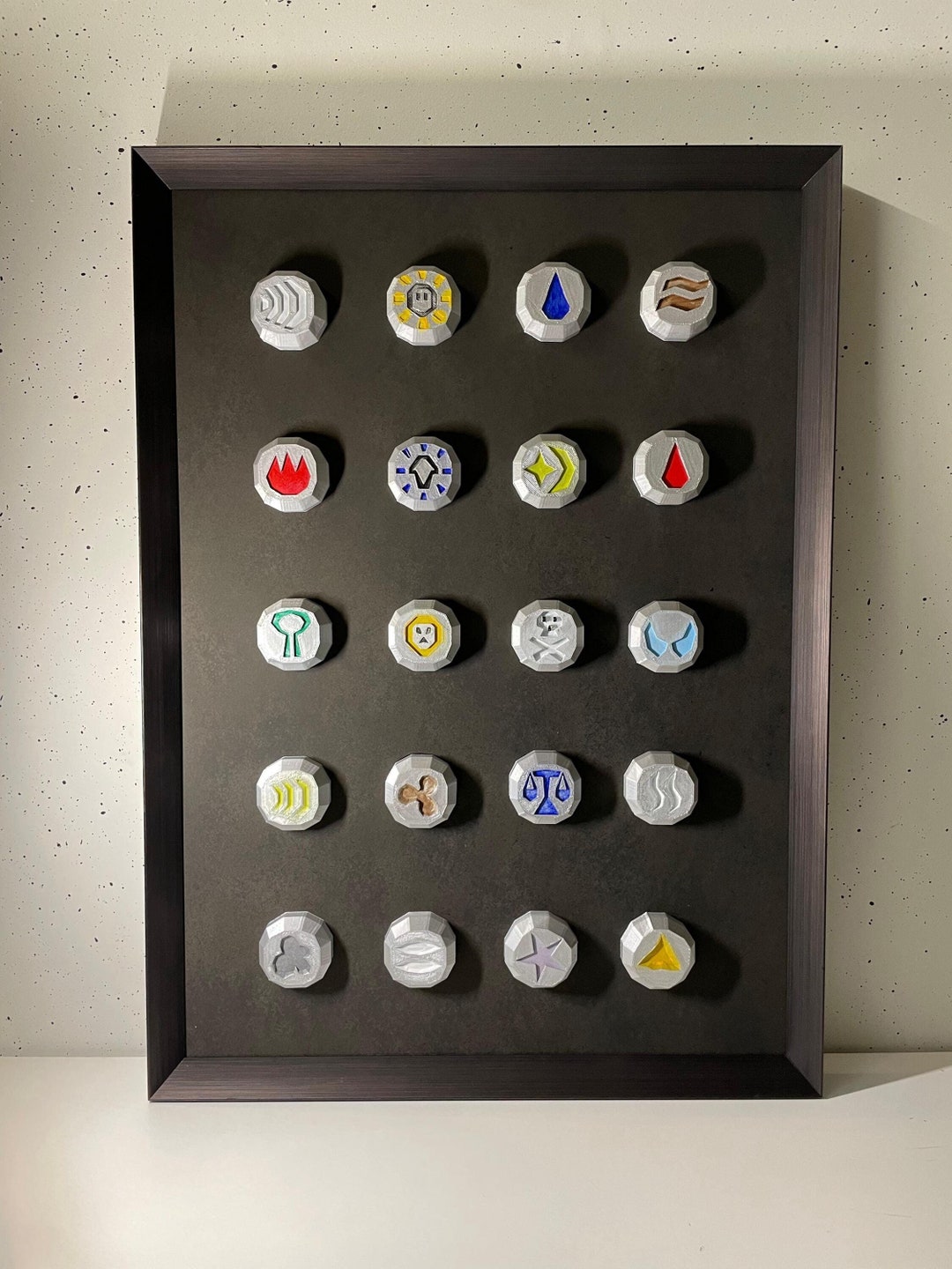 Rune Set Wall Art Frame | | Handcrafted Decorative Display for Gamers ...