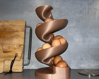 Dioche ABS Egg Display Stand - Wood-Like Finish, 7.6cm H X 10cm W, Desktop Decor