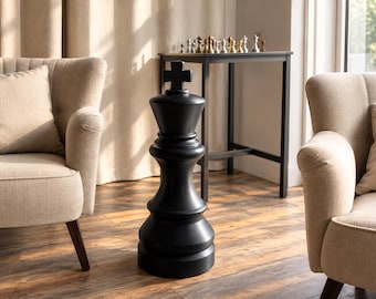 Chess King Piece 80cm for Storage | Unique Chess Set Organizer | Decorative XXL Chess King piece Collectible for Home Decor & Gifts