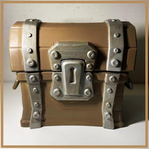 Coffre à butin de jeu grandeur nature | Caisse de rangement pirate imprimée en 3D pour joueurs, cosplay et décoration | Coffret à butin épique Battle Royale !