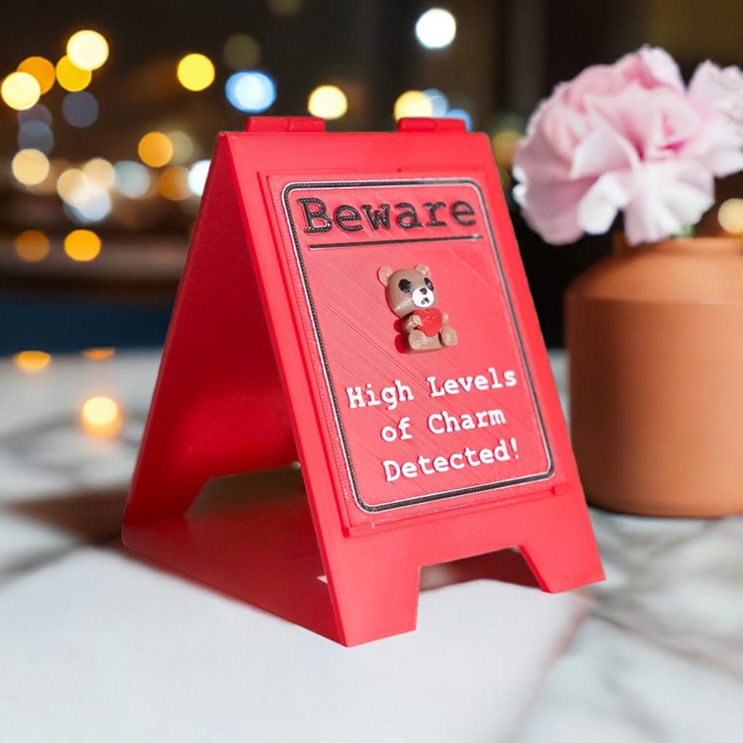 Funny Desk Sign Red A Frame – “beware High Levels of Charm” Perfect ...