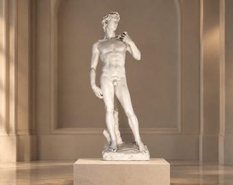 David Michelangelo Statue | Classic Art Sculpture | Italian Renaissance Decor | Home & Office Art | Antique Style Bust | 3D Printed