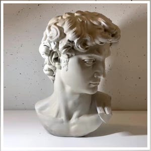 David Michelangelo Bust Statue | 3D Renaissance Sculpture | michelangelo | Modern Home Decor and outdoor Art Display |