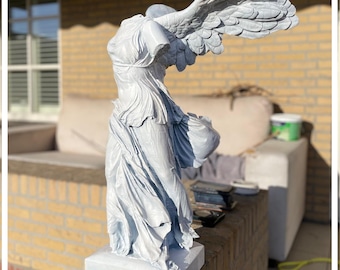 Rare Sculpture 10.5''T Girl with Bird Stone Lite by Studio