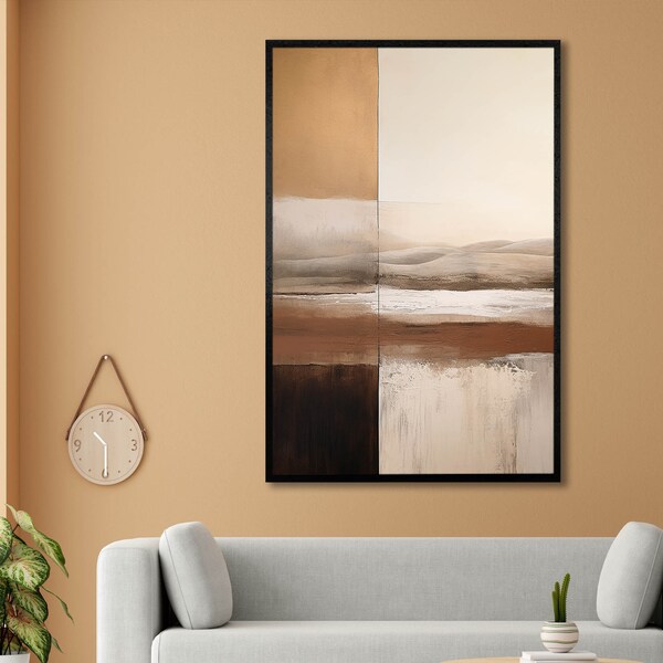 Beige and Brown Abstract Canvas Print Art, Minimalist Wall Decor, Abstract Wall Art, Living Room Wall Decor, Housewaring Gifts