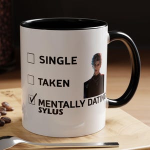 Mentally Dating Sylus Coffee Mug, Ceramic Mug, 11 Oz, Sylus Love and Deepspace, Anime Fans Gift