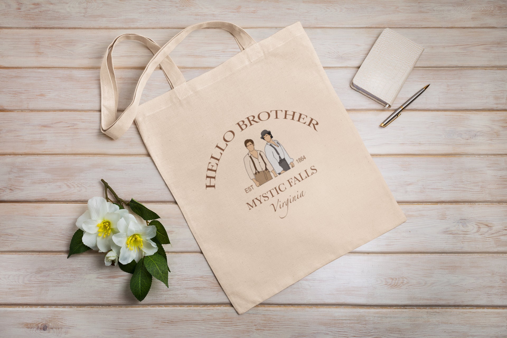 The Vampire Diaries TV Show, Eco Tote Bag, Reusable, Cotton Canvas Tote Bag, Sustainable Bag, Perfect Gift, TVD Series