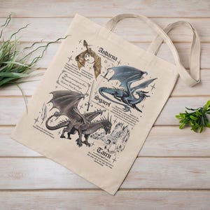 Onyx Storm Tote Bag, Cotton Canvas Tote Bag, Sustainable Bag, Perfect Gift, Basgiath Tote Bag, Andarna Dragon Rider War College