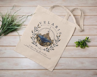 Velaris Acotar Tote Bag, Reusable Bag, Cotton Canvas Tote Bag, Perfect Gift, Gift For SLM Lover, Acomaf, Acowa SJM bag Night Court