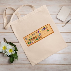 Stardew Valley Inventory Tote Bag, Stardew Valley Gift, Reusable Bag, Cotton Canvas Tote Bag, Video Game Gift Funny Stardew Valley Gift