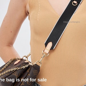 Black Multi Pochette Accessoires, Handbag Strap, Women Bag Strap, Adjustable Shoulder Strap, Adjustable Nylon Webbing Strap for Crossbody