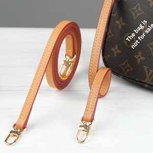 3/8” 1 cm Vachetta Leather Bag Strap, Real Leather, Honey, Brown, Natural, Strap Replacement For Pochette Vintage Clutch, Vachetta Leather