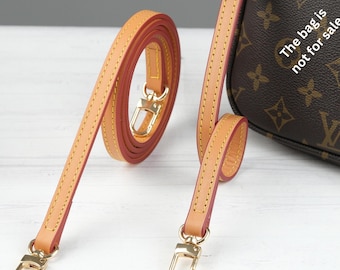Correa multiusos de piel vachetta para accesorios de bolsillo: correa para bolso de mano, de hombro o cruzado, color natural y marrón miel, repuesto de correa.