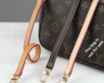 Slim Vachetta Leather Bag Strap – Crossbody or Shoulder Handle for Pochette Accessories, Speedy & Small Handbags, Brown, Honey Strap