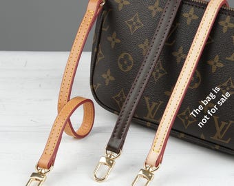 Slim Vachetta Leather Bag Strap – Crossbody or Shoulder Handle for Pochette Accessories, Speedy & Small Handbags, Brown, Honey Strap