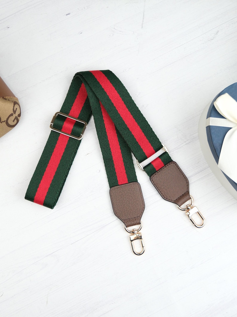 Adjustable Crossbody Bag Strap for Women, Green Red Purse Strap, Shoulder Strap Replacement, Handbag Strap, Purse Accessories, Wide Strap image 2