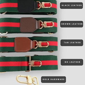 Adjustable Crossbody Bag Strap for Women, Green Red Purse Strap, Shoulder Strap Replacement, Handbag Strap, Purse Accessories, Wide Strap image 6