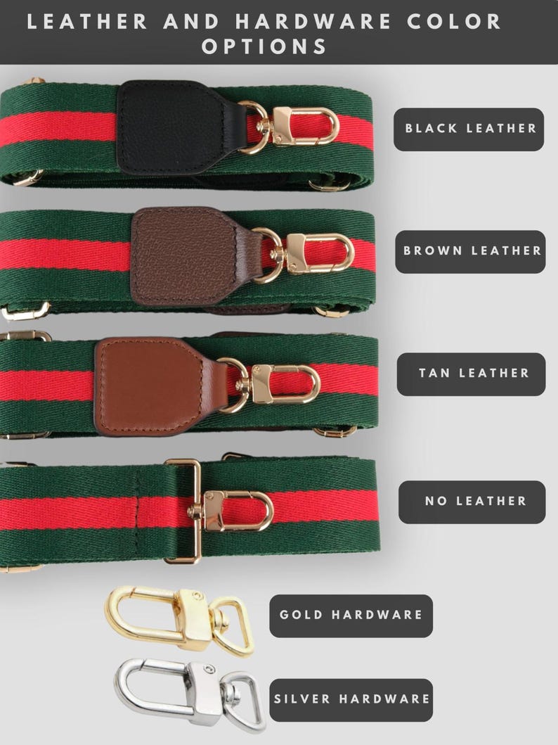 Adjustable Crossbody Bag Strap for Women, Green Red Purse Strap, Shoulder Strap Replacement, Handbag Strap, Purse Accessories, Wide Strap image 6
