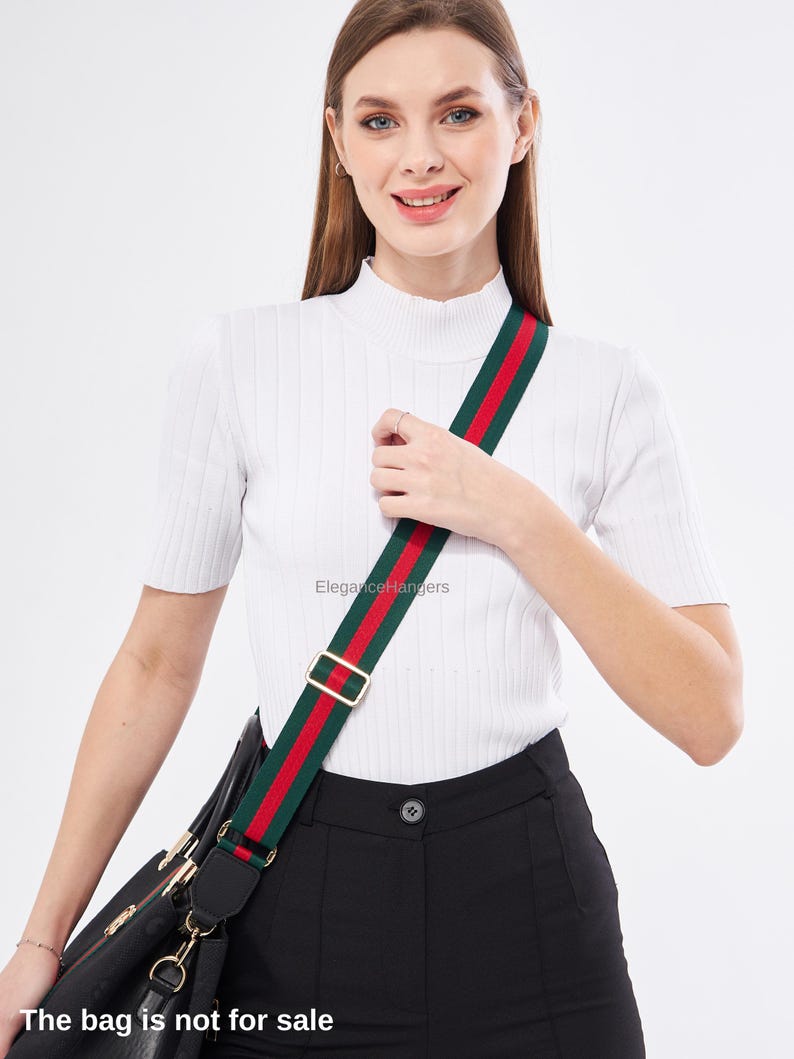 Adjustable Crossbody Bag Strap for Women, Green Red Purse Strap, Shoulder Strap Replacement, Handbag Strap, Purse Accessories, Wide Strap image 13