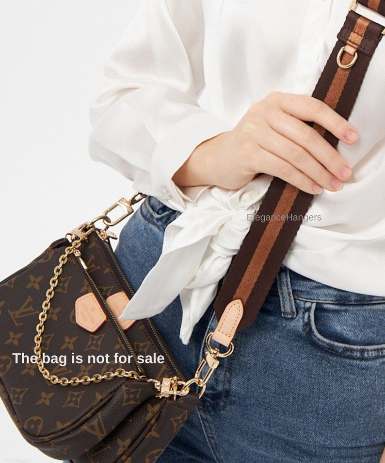 Multi Pochette Accessoires, Brown Pochette Strap, Pochette Metis, Gift for Women, Women Bag Strap, Adjustable Shoulder Strap image 1