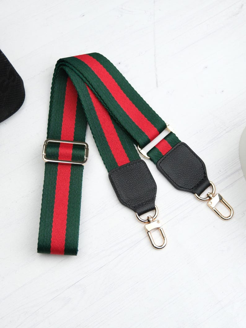 Adjustable Crossbody Bag Strap for Women, Green Red Purse Strap, Shoulder Strap Replacement, Handbag Strap, Purse Accessories, Wide Strap image 3