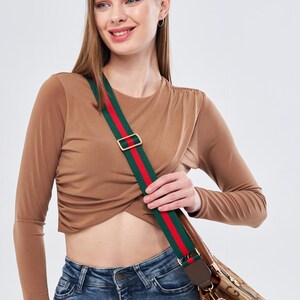 Adjustable Crossbody Bag Strap for Women, Green Red Purse Strap, Shoulder Strap Replacement, Handbag Strap, Purse Accessories, Wide Strap image 12