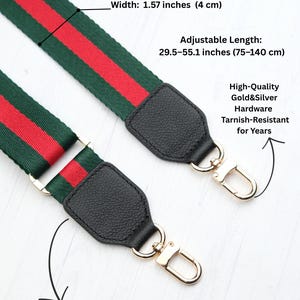 Adjustable Crossbody Bag Strap for Women, Green Red Purse Strap, Shoulder Strap Replacement, Handbag Strap, Purse Accessories, Wide Strap image 9
