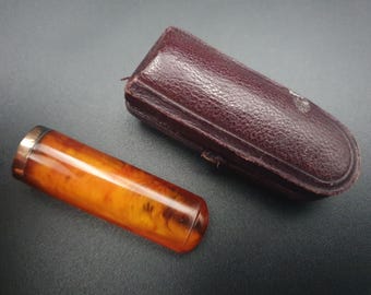 antique rear old natural Amber Cheroot Holder made in united Kingdome