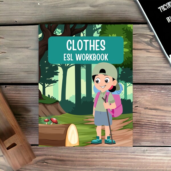 Discover English Through Attire: Clothing Workbook for Kids, Early Learning Material, Kindergarten Child Present, Educational Gifts, Teach