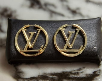 Vintage Gold Louis Vuitton Hoop Earrings - Iconic Luxury Statement Pieces, Ideal Gift For Her, Fashion Accessories, Trending Jewelry