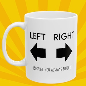 Tazza divertente con meme a sinistra e a destra / regalo di tazza da caffè da 11 once