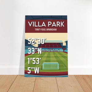 Villa Park Stadium Poster: Aston Villa Football Fan Art