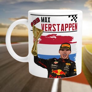Max Verstappen / Redbull / Tazza Formula 1 regalo per fan / Tazza in ceramica da 11 once / Finitura lucida adatta al microonde / Tazza da caffè per sport motoristici per gli amanti della F1