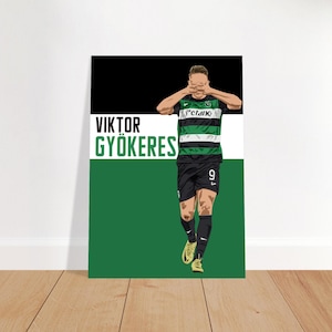 Viktor gyokeres | sporting lisbon | football fan poster (sizes a4, a3, a2, a1, a0)