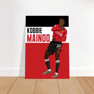 Kobbie mainoo | manchester united | football fan poster (sizes a4, a3, a2, a1, a0)