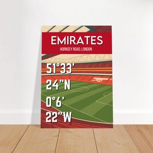Emirates Stadium | Arsenal | Stadium | Location | football fan poster (sizes a4, a3, a2, a1, a0)