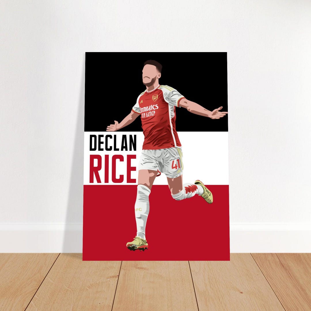 Declan Rice | Arsenal | Football Fan Poster (sizes A4, A3, A2, A1, A0 ...
