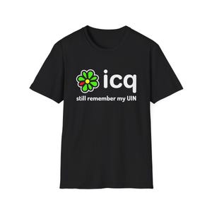 ICQ shirt with logo still remember my UIN Tee | Retro Internet Nostalgia T-Shirt