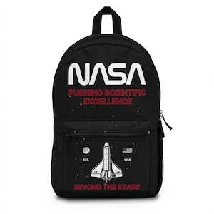 Sac à dos NASA pour l'école, les voyages en plein air... Sac à dos vaisseau spatial noir pour enfants ou adultes, cadeau de rentrée