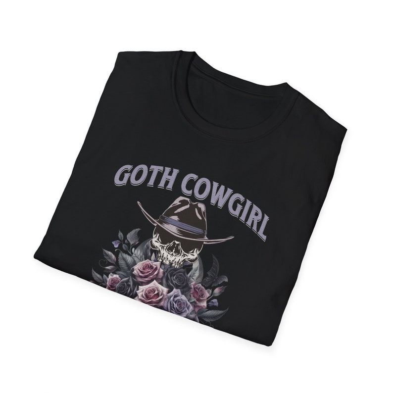 Maglietta da cowgirl gotica: maglietta con teschio e rose in stile western gotico immagine 8