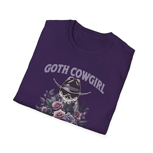 Maglietta da cowgirl gotica: maglietta con teschio e rose in stile western gotico immagine 9