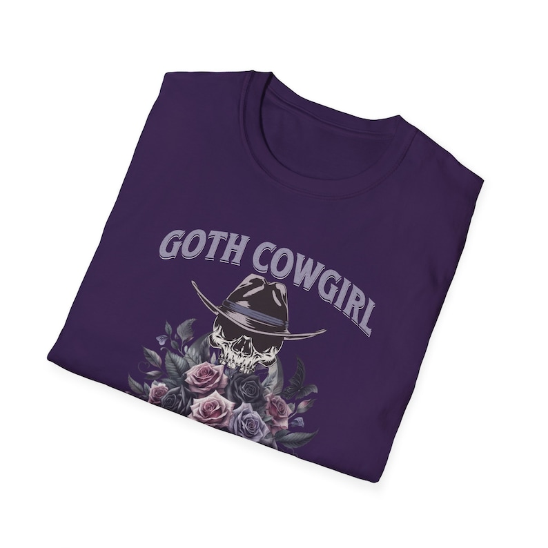 Maglietta da cowgirl gotica: maglietta con teschio e rose in stile western gotico immagine 9