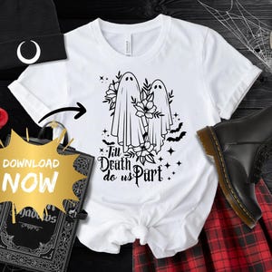 Coppia di fantasmi fino alla morte non ci separi, download digitale, SVG, PNG, SVG gotico, Halloween SVG, file plotter, matrimonio gotico, matrimonio goth