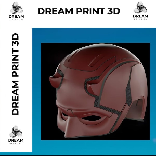 Daredevil Helmet Mask Movie High Quality 3D Printer Files 3D STL model Print ,STL File,3D Digital Printing STL File for 3D Printers 3d