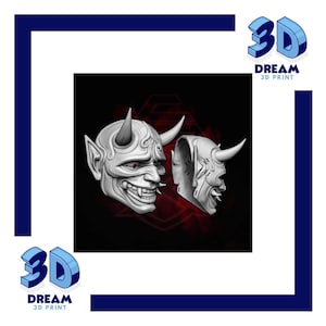 Oni Mask 3D-utskriftsfiler, STL-modell (digital nedladdning)