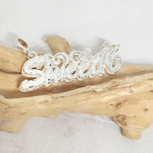 Colgante Sweet 16 de plata esterlina 925 auténtica, regalo de 16 cumpleaños, regalo para niña adolescente, regalo de 16 aniversario, dije Sweet 16 dimensional